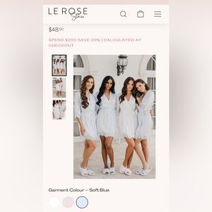 La Rose Stories lace trim satin robe S/M